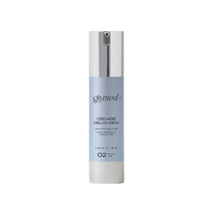 A pump bottle of GlyMed+ Hemp Age Delay Dew, a skin care product.