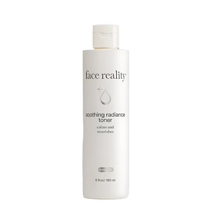 Face Reality soothing radiance toner bottle on a white background