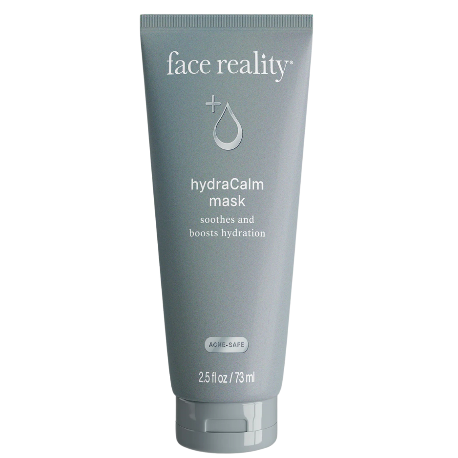 A tube of Face Reality hydraCalm mask, which is intended for soothing and boosting hydration of the skin.