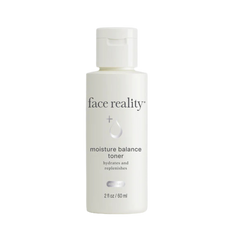 A bottle of Face Reality Moisture Balance Toner, which is a fragrance-free toner intended for hydration and moisture maintenance.
