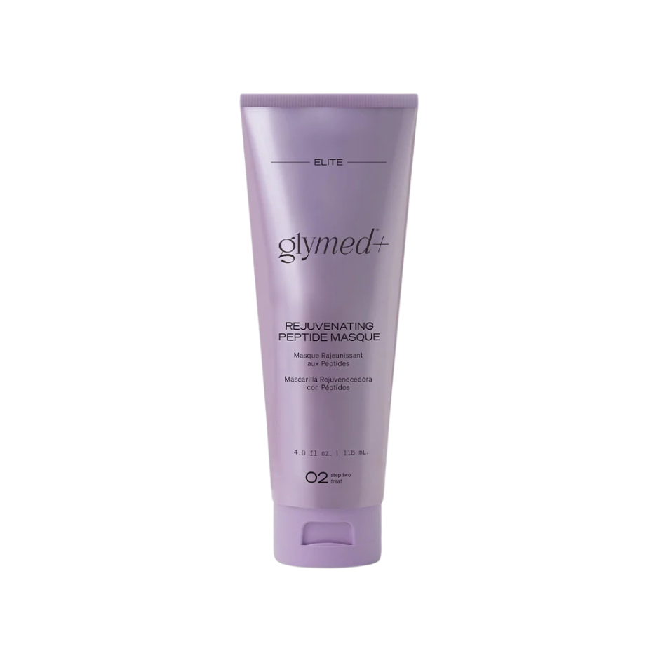 A tube of GlyMed+ Rejuvenating Peptide Mask.