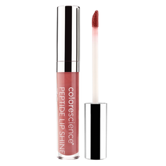 Colorescience Peptide Lip Shine with applicator on a white background SHADE CORAL