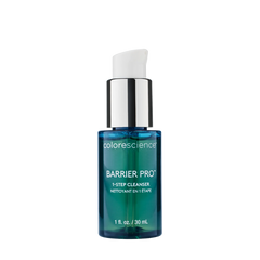 Colorescience Barrier Pro 1-step cleanser bottle on a white background