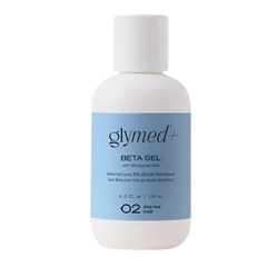 A bottle of GlyMed Plus Beta Gel, a lightweight moisturizing fluid.