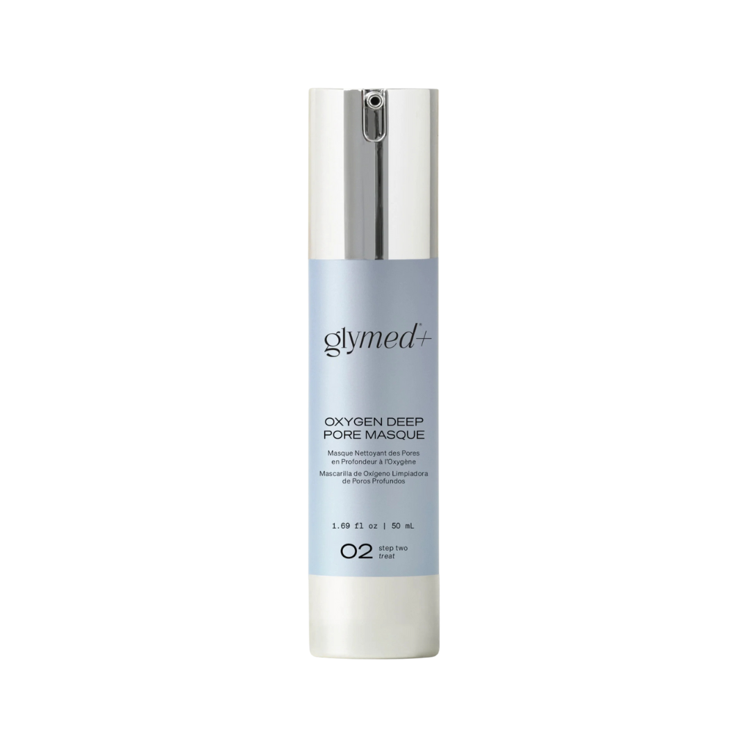 Glymed Oxygen Deep Pore Masque bottle on a white background